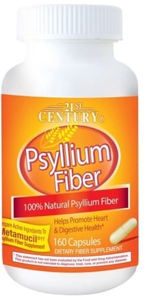 Psyllium Fiber, 160 Capsules by 21st Century-Kosttillskott, Psylliumskal, Psylliumskalkapslar