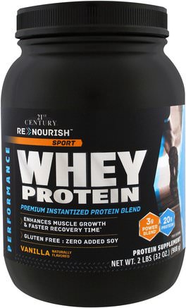 ReNourish, Sport, Whey Protein, Vanilla, 32 oz (908 g) by 21st Century-Kosttillskott, Protein, Sportprotein