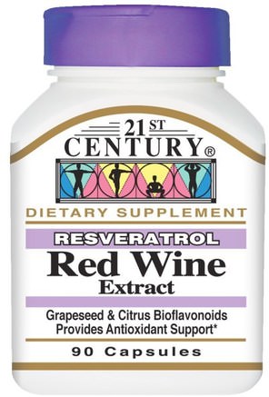 Resveratrol Red Wine Extract, 90 Capsules by 21st Century-Kosttillskott, Resveratrol