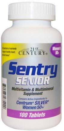 Sentry Senior Womens 50+, 100 Tablets by 21st Century-Vitaminer, Kvinnor Multivitaminer - Seniorer