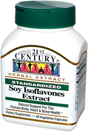 Soy Isoflavones Extract, Standardized, 60 Veggie Caps by 21st Century-Kosttillskott, Sojaprodukter, Sojaisoflavon