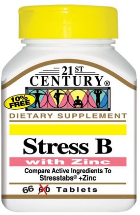 Stress B, with Zinc, 66 Tablets by 21st Century-Vitaminer, Vitamin B-Komplex