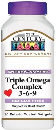 Triple Omega Complex 3-6-9, 90 Enteric Coated Softgels by 21st Century-Kosttillskott, Efa Omega 3 6 9 (Epa Dha)