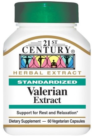 Valerian Extract, Standardized, 60 Veggie Caps by 21st Century-Örter, Valerianer