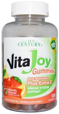 VitaJoy Gummies, Adult Multivitamin, Plus Extra C, 120 Gummies by 21st Century-Värmekänsliga Produkter, Vitaminer, Multivitamingummier