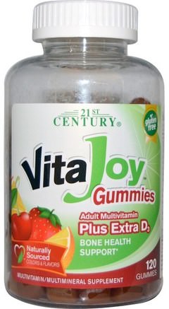 VitaJoy Gummies, Adult Multivitamin Plus Extra D3, 120 Gummies by 21st Century-Värmekänsliga Produkter, Vitaminer, Multivitamingummier