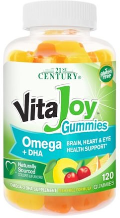 VitaJoy Gummies, Omega + DHA, 120 Gummies by 21st Century-Kosttillskott, Efa Omega 3 6 9 (Epa Dha), Omega 369 Gummies, Vitajoy