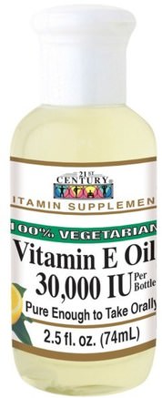 Vitamin E Oil, 30.000 IU, 2.5 fl oz (74 ml) by 21st Century-Hälsa, Hud, Vitamin E Oljekräm
