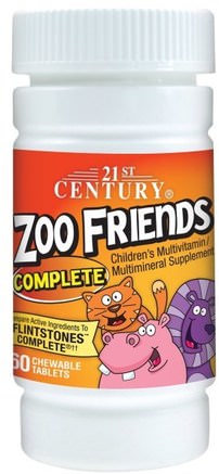 Zoo Friends Complete, 60 Chewable Tablets by 21st Century-Vitaminer, Multivitaminer, Barn Multivitaminer