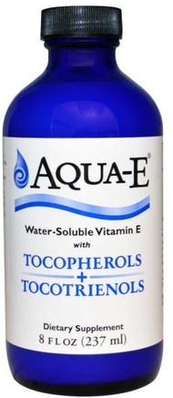 Aqua-E, Water-Soluble Vitamin E with Tocopherols + Tocotrienols, 8 fl oz (237 ml) by A.C. Grace Company-Vitaminer, Vitamin E