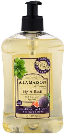 Hand and Body Soap, Fig and Basil, 16.9 fl oz (500 ml) by A La Maison de Provence-Bad, Skönhet, Tvål, Duschgel