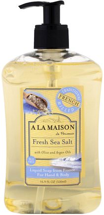 Hand and Body Soap, Fresh Sea Salt, 16.9 fl oz (500 ml) by A La Maison de Provence-Bad, Skönhet, Tvål