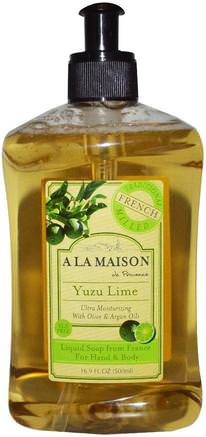 Hand & Body Liquid Soap, Yuzu Lime, 16.9 fl oz (500 ml) by A La Maison de Provence-Bad, Skönhet, Argan Bad, Tvål