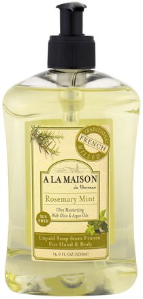 Hand & Body Soap, Rosemary Mint, 16.9 fl oz (500 ml) by A La Maison de Provence-Bad, Skönhet, Argan Bad, Tvål