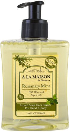 Liquid Soap For Hand & Body, Rosemary Mint, 10 fl oz (300 ml) by A La Maison de Provence-Bad, Skönhet, Tvål