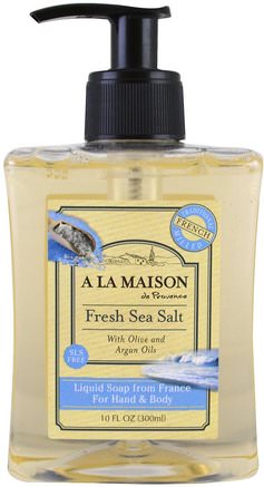 Liquid Soap For Hands & Body, Fresh Sea Salt, 10 fl oz (300 ml) by A La Maison de Provence-Bad, Skönhet, Tvål