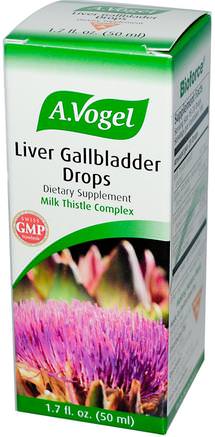 Liver Gallbladder Drops, 1.7 fl oz (50 ml) by A Vogel-Hälsa, Detox, Mjölktistel (Silymarin), Leverstöd
