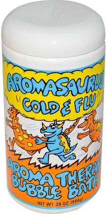 Aromasaurus Cold & Flu, Aroma Therapy Bubble Bath For Children, 20 oz (566 g) by Abra Therapeutics-Bad, Skönhet, Bubbelsaltsalter
