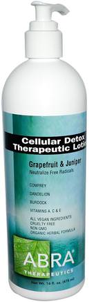 Cellular Detox Therapeutic Lotion, Grapefruit & Juniper, 16 fl oz (475 ml) by Abra Therapeutics-Bad, Skönhet, Body Lotion