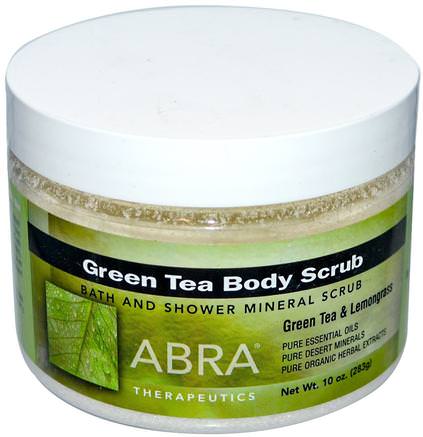 Green Tea Body Scrub, Green Tea & Lemongrass, 10 oz (283 g) by Abra Therapeutics-Bad, Skönhet, Kroppscrubs
