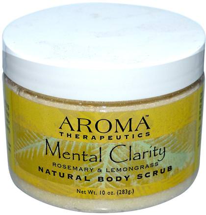 Natural Body Scrub, Mental Clarity, Rosemary & Lemongrass, 10 oz (283 g) by Abra Therapeutics-Bad, Skönhet, Kroppscrubs