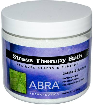 Stress Therapy Bath, Lavender & Chamomile, 17 oz (482g) by Abra Therapeutics-Bad, Skönhet, Badsalter