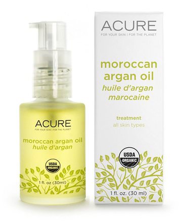 Moroccan Argan Oil, Treatment, All Skin Types, 1 fl oz (30 ml) by Acure Organics-Bad, Skönhet, Argan, Ansiktsvård, Hudtyp Normal Till Torr Hud