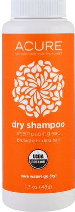 Organic Dry Shampoo, Brunette to Dark Hair, 1.7 oz (48 g) by Acure Organics-Bad, Skönhet, Schampo, Torr Schampo, Hår, Hårbotten