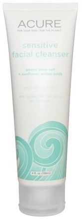 Sensitive Facial Cleanser, Fragrance Free, 4 fl oz (118 ml) by Acure Organics-Bad, Skönhet, Argan, Ansiktsvård, Hudtyp Normal Till Torr Hud