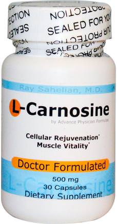 L-Carnosine, 500 mg, 30 Capsules by Advance Physician Formulas-Kosttillskott, Aminosyror, L Carnosin