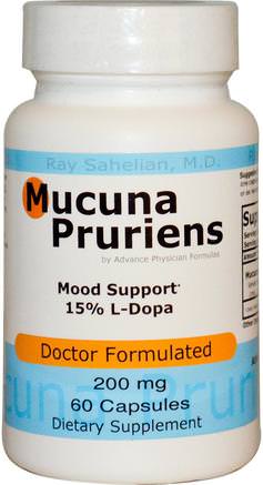 Mucuna Pruriens, 200 mg, 60 Capsules by Advance Physician Formulas-Örter, Ayurveda Ayurvediska Örter, Mucuna