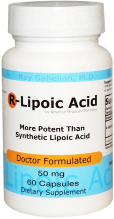 R-Lipoic Acid, 50 mg, 60 Capsules by Advance Physician Formulas-Kosttillskott, Antioxidanter, Alfa Lipoinsyra, Alfa Liposyra 050 Mg, R Liposyra