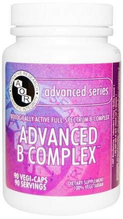 Advanced Series, Advanced B Complex, 90 Veggie Caps by Advanced Orthomolecular Research AOR-Vitaminer, Vitamin B-Komplex