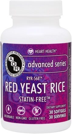 Advanced Series, Red Yeast Rice, 30 Softgels by Advanced Orthomolecular Research AOR-Kosttillskott, Rött Jästris