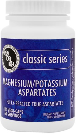 Magnesium Potassium Aspartates, 120 Veggie Caps by Advanced Orthomolecular Research AOR-Kosttillskott, Mineraler, Magnesium