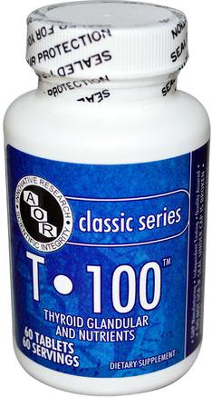 T 100, 60 Tablets by Advanced Orthomolecular Research AOR-Kosttillskott, Nötkreaturprodukter