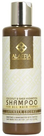 Coconut & Shea Hydrating Shampoo, Lavender Coconut, 8 fl oz (235 ml) by Alaffia-Bad, Skönhet, Hår, Hårbotten, Sheasmör, Schampo, Balsam