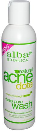 Acne Dote, Deep Pore Wash, Oil-Free, 6 fl oz (177 ml) by Alba Botanica-Skönhet, Akne Aktuella Produkter, Ansiktsvård, Ansiktsrengöring
