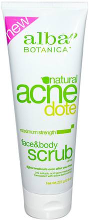 Acne Dote, Face & Body Scrub, Oil-Free, 8 oz (227 g) by Alba Botanica-Skönhet, Akne Aktuella Produkter, Ansiktsvård, Ansiktsrengöring