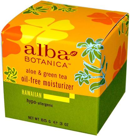 Aloe & Green Tea, Moisturizer, Oil-Free, 3 oz (85 g) by Alba Botanica-Skönhet, Ansiktsvård, Krämer Lotioner, Serum, Hud