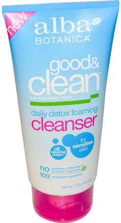 Good & Clean, Daily Detox Foaming Cleanser, 6 oz (170 g) by Alba Botanica-Skönhet, Ansiktsvård, Ansiktsrengöring, Hudtyp Rosacea, Känslig Hud
