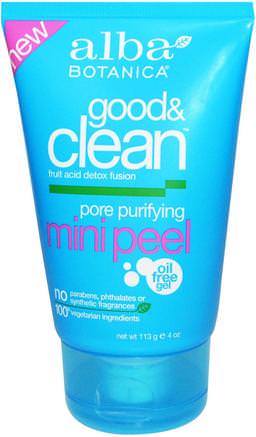 Good & Clean, Pore Purifying Mini Peel, 4 oz (113 g) by Alba Botanica-Skönhet, Ansiktsvård, Ansiktsrengöring, Ansiktsmask, Akne, Fläckmask