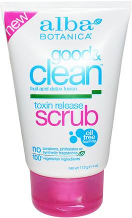 Good & Clean, Toxin Release Scrub, 4 oz (113 g) by Alba Botanica-Skönhet, Ansiktsvård, Ansiktsrengöring