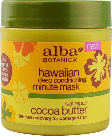 Hawaiian Deep Conditioning, Minute Mask, Cocoa Butter, 5.5 oz (156 g) by Alba Botanica-Bad, Skönhet, Balsam, Argan