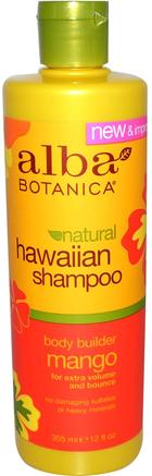 Hawaiian Shampoo, Body Builder Mango, 12 fl oz (355 ml) by Alba Botanica-Bad, Skönhet, Schampo, Alba Botanica Hawaiian Linje