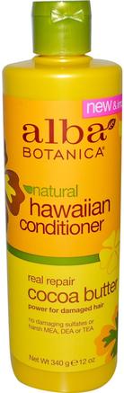 Natural Hawaiian Conditioner, Cocoa Butter, 12 oz (340 g) by Alba Botanica-Bad, Skönhet, Balsam, Alba Botanica Hawaiian Linje
