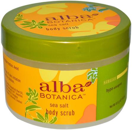 Body Scrub, Sea Salt, 14.5 oz (411 g) by Alba Botanica-Bad, Skönhet, Kroppscrubs, Alba Botanica Hawaiian Linje