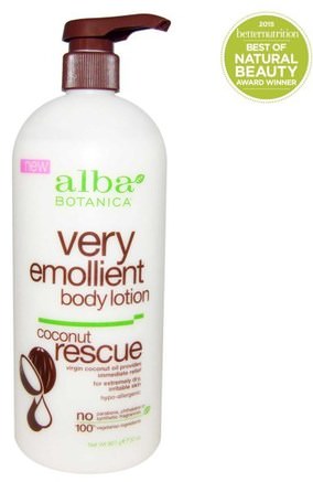Very Emollient, Body Lotion, Coconut Rescue, 32 oz (907 g) by Alba Botanica-Bad, Skönhet, Body Lotion