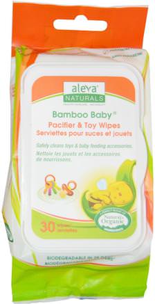 Bamboo Baby Wipes, Pacifier & Toy, 30 Wipes by Aleva Naturals-Baby Våtservetter, Räddning