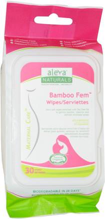 Bamboo Fem Wipes, 30 Wipes by Aleva Naturals-Bad, Skönhet, Kvinna, Mamma